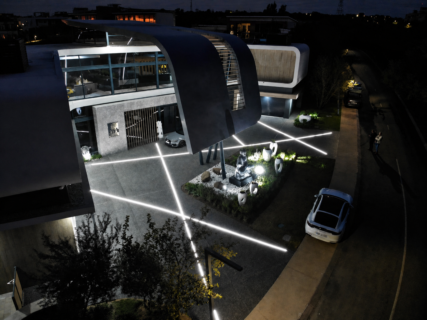 FAFU night-time architectural lighting