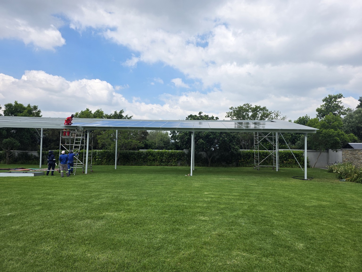 FAFU solar carport installation in progress