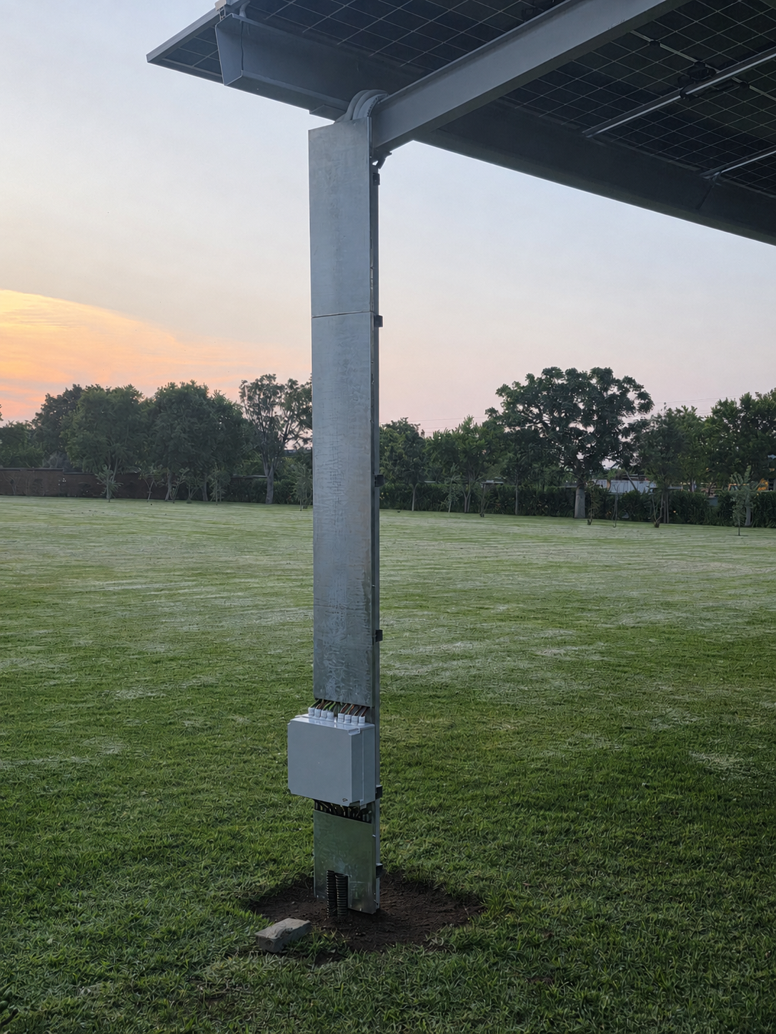 FAFU solar carport support and electrical enclosure